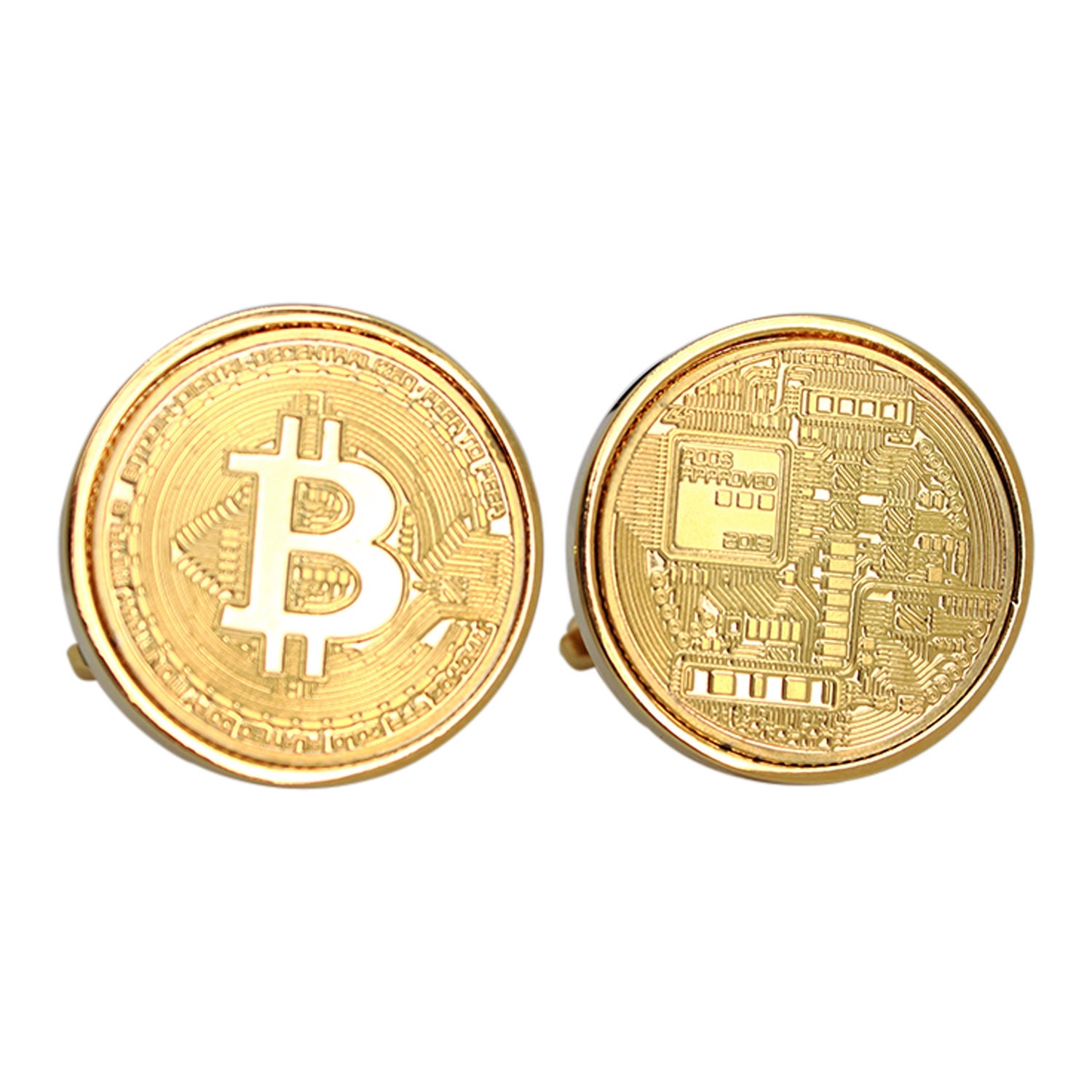 Bitcoin Cufflinks - Gold Plated Bitcoin Cufflinks- Digital Cryptocurrency -  Cufflink Presentation Box - 3 Day Shipping Option in US. - Etsy