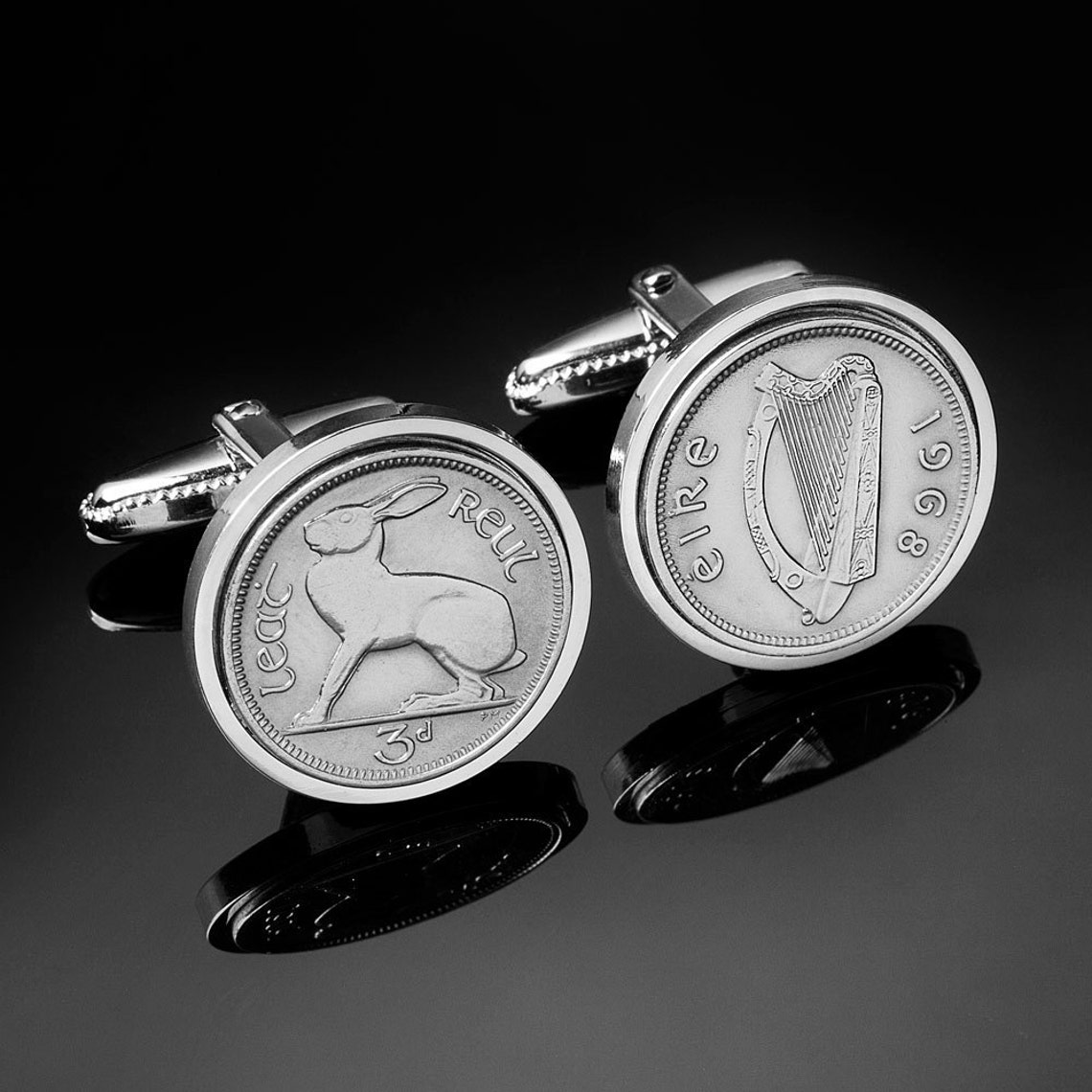 Mens Cufflinks Ireland Threepence Cufflinks Genuine Coins Etsy