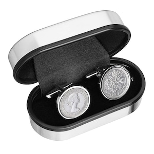1967 Birthday Gift - Lucky 1967 Old English sixpence Cufflinks Includes presentation box - 100% satisfaction - 3 day delivery option