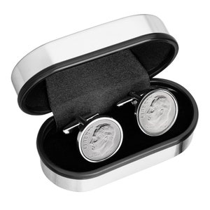 Aluminum Anniversary Gift Tin Year Gift 2014 Cufflinks Tin Anniversary Gift 10 Year Anniversary Dime Coin Cufflinks 10th Anniversary image 9