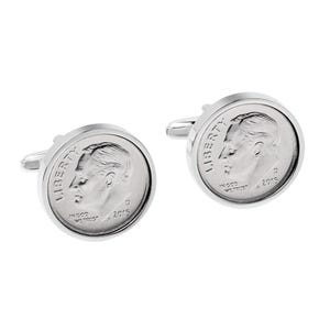 2015 American Dime coin cufflinks -Perfect 2015 Anniversary Gift gift for men Gift for Husband genuine 2015 coin Handmade coin cuff links