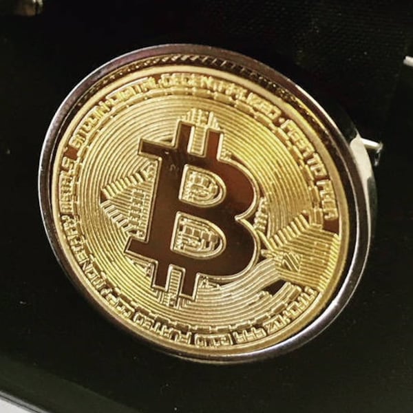 Gold plated Bitcoin Cufflinks - Digital Cryptocurrency - Blockchain - 100% Satisfaction Guarantee - 3 day shipping