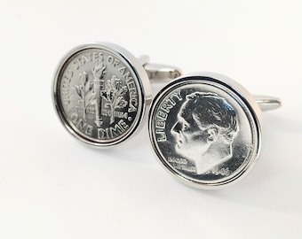 Irisch Sixpence für Glück Hochzeitstag Geburtstag Manschettenknöpfe 1940, 1950