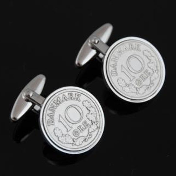 Denmark cufflinks - Genuine coins - Perfect gift - Perfect retro gift - Presented in Cufflinks box - 100% satisfaction