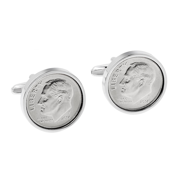 2014 Coin Cufflinks -  Tin Year Wedding Anniversary, Sustainable Gifts, 10 Years Married, Gifts for Husband, 10th Wedding Anniversary