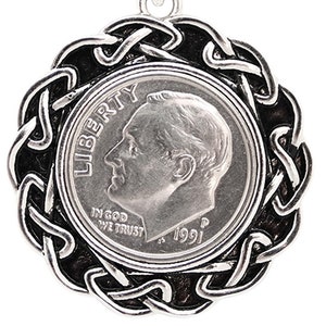 Lucky 1991 Birthday Gift for her, Lucky necklace, Pendant Gift for Women, USA Money Jewelry, Year 1991 Coin