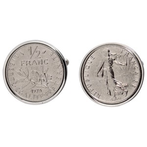 French Wedding Cufflinks for Men -,Lucky France coin cufflinks - 3 day delivery Option - 100% Satisfacton