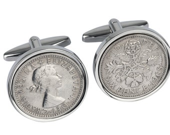 1965 Birthday Cufflinks - 1965 Cufflinks - Presented in Presentation box - 100% satisfaction - Rare 1965 coin gift - 3 day shipping option