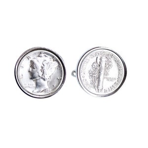 1937 US Cufflinks-  birthday gift for Men, 1 - Genuine 1937 US coin .9 Silver - 3 day delivery