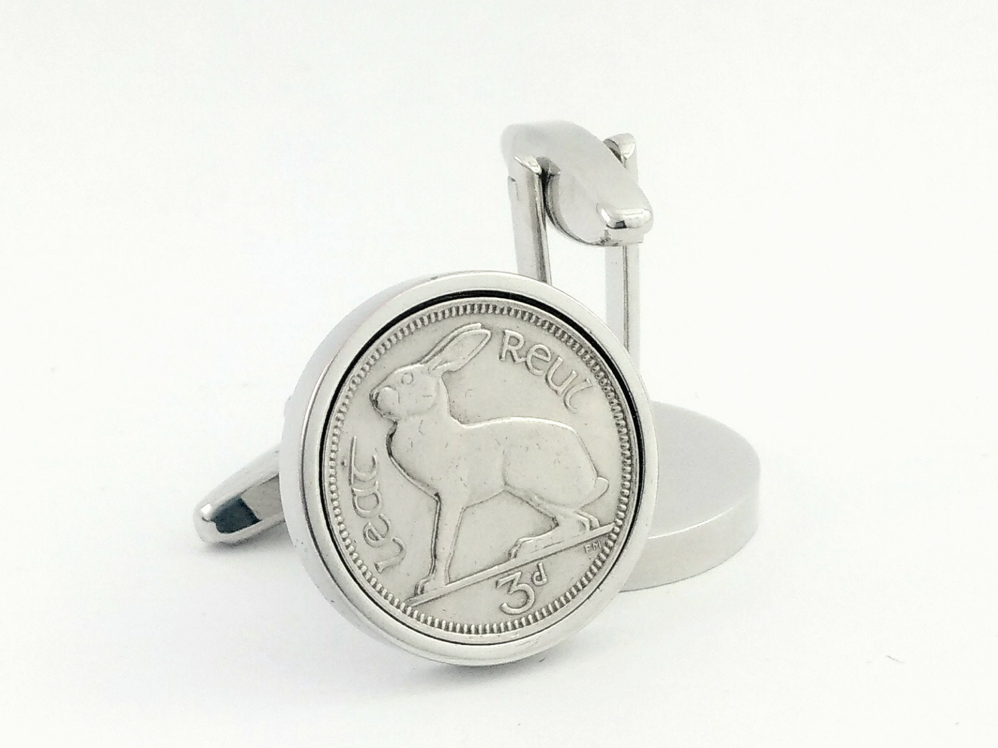 Luxe 1934 Lucky Irlandais Trois Pence 3D pour A 89th Boutons Manchette