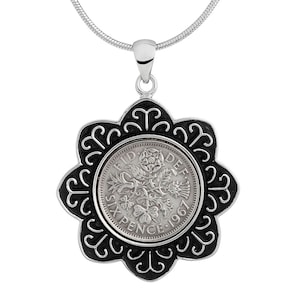 1967 Birthday Gift for Women, Lucky Coin Pendant, Lucky English Sixpence, Year 1967 Coin, 1967 Coin Necklace, Handmade Gift for Women