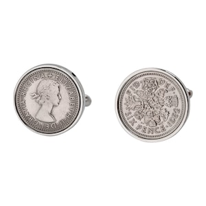 1962 Birthday Gift, 1962 Old English Sixpence Cufflinks, 1962 Birthday Gift, Gits for Men, 1962 Coin Cufflinks, Lucky Gifts for Men