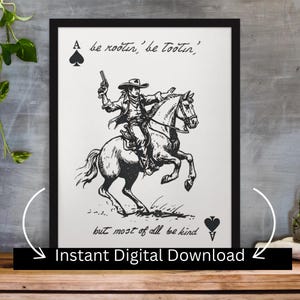 Cowboy Ace of Spades Art Print: Wild West Home Decor (Digital Download)