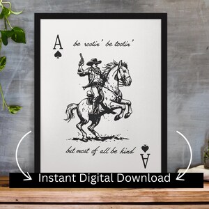 Cowboy Ace of Spades Print: Western Wall Art (Digital Download)