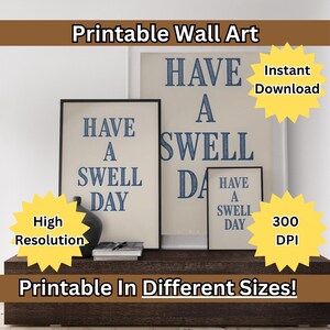 Retro Coastal Cowboy Art Print: Ocean Pun Beach House Decor (Digital Download)