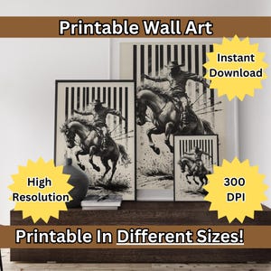 western art prints, Black western decor printable art, cowboy wall art, printable wall art, cowboy art print, wall art decor, cowboy art