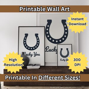 Retro Western Horseshoe Print: Cowboy Wall Art (Digital Download)