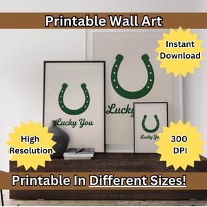 Retro Western Print: Horseshoe Cowboy Art (Digital Download PNG File 300dpi)