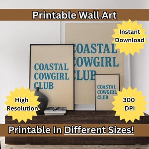 Coastal Cowgirl Surfing Print: Retro Western Beach Art (Digital Download)