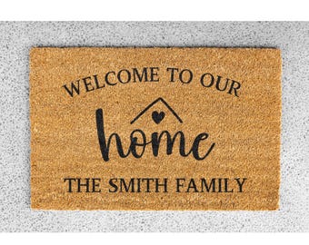 Welcome Doormat Personalized Doormat Custom Doormat Welcome To Our Home Doormat Welcome Mat