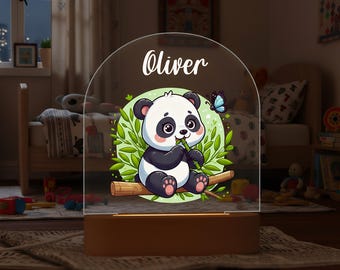 Panda & Bamboo Night Light, Baby Light,Personalized Night Lamp, Perfect Gift For Animal Lovers, 4 Designs Night Light, Custom Nursery Decor