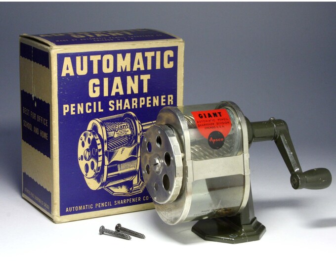Vintage Giant Pencil Sharpener With Original Box Rare Etsy