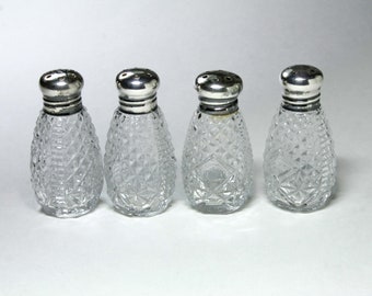 Vintage Sterling Silver Lid Salt and Pepper Shakers Set - circa 1950's