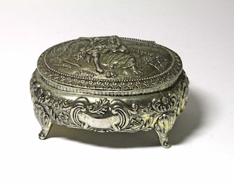 Vintage Silver Trinket Box  circa 1960's