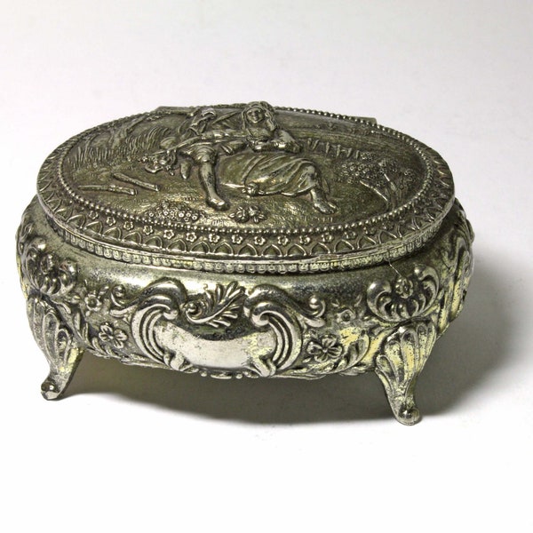 Vintage Silver Trinket Box  circa 1960's