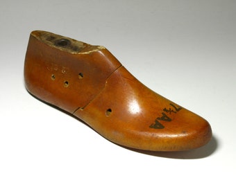 Vintage Adult Wooden Shoe Form - circa 1940's