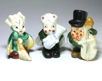 Vintage Anthropomorphic Bug Ceramic Figurines - circa 1940's