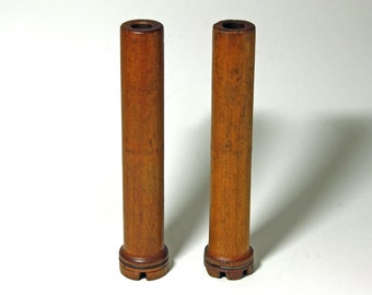 Vintage Wooden Textile Spools, Textile Spindles, Textile Bobbins - Set of 2 - circa 1940's