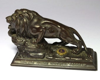 Vintage  Bronze Lion - circa 1940's