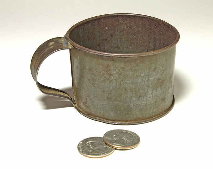 Vintage Tin Cup Circa Early 20th Century Circa 1910's Etsy