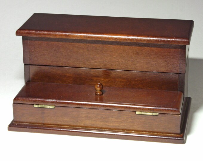 Vintage Wood Desk Organizer Letter Stamp Box Circa 1980's Etsy