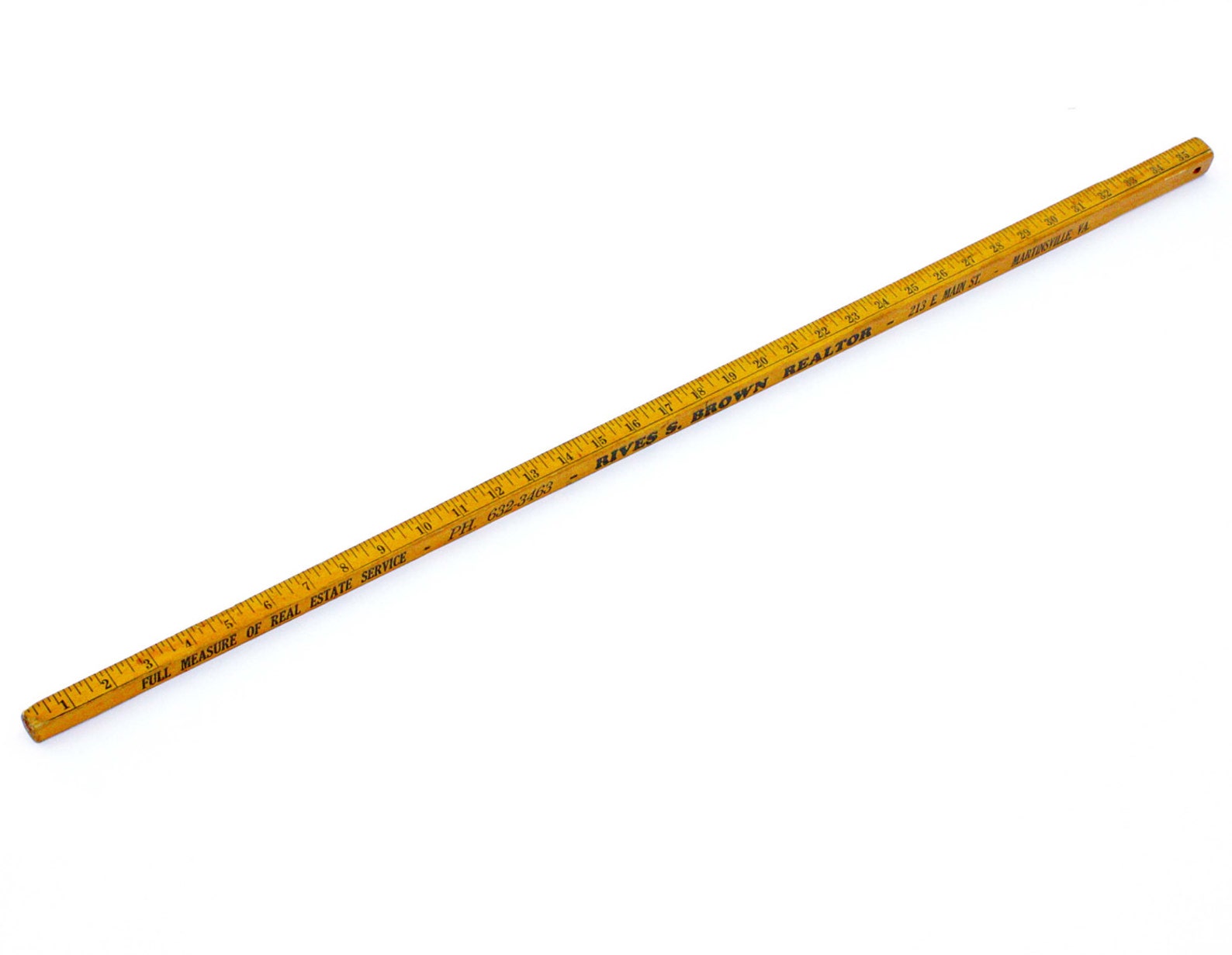 Vintage Square Yardstick with Advertising circa 1940’s | Etsy