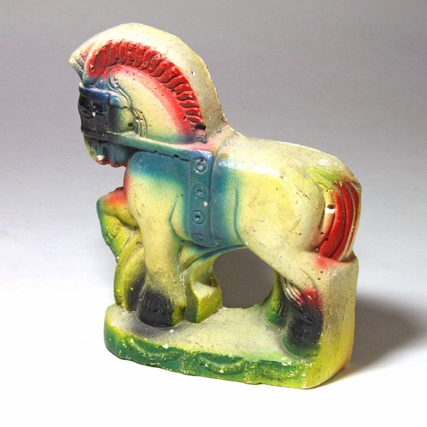 Vintage Chalkware Horse Bookend - circa 1940's