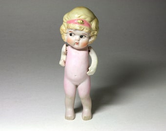 Vintage Tall Bisque Flapper Doll - circa 1920's