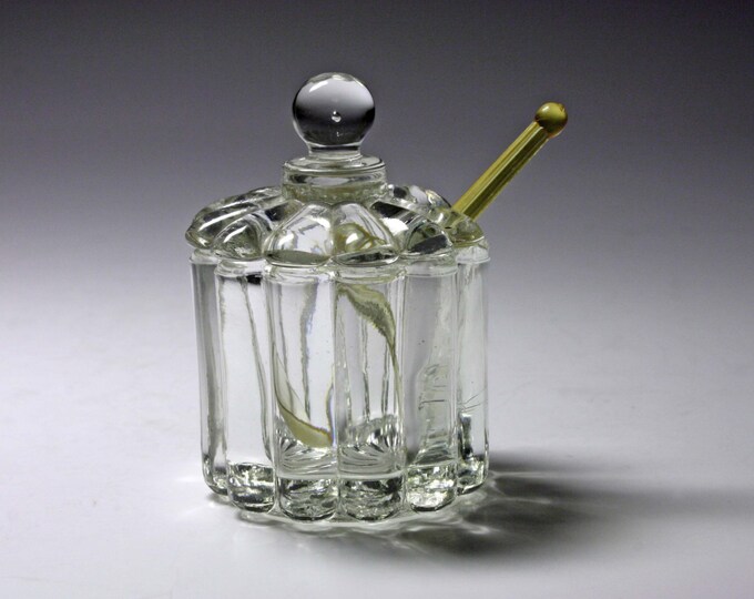 Vintage Glass Salt Cellar With Spoon Circa 1950's Etsy