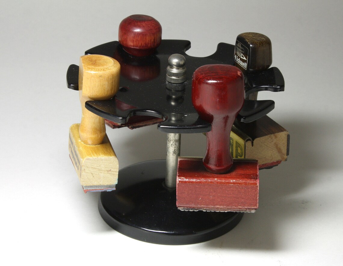 Vintage Rubber Stamp Holder/Carousel circa 1970's Etsy