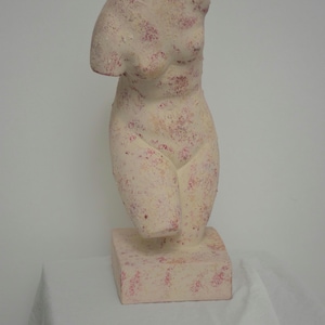 Vintage ceramic statue female mantel home decor ancient greek style shelf accent - torso bust statue gift for mother - gift for yourself