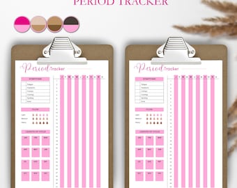 Seguimiento del periodo (PDF imprimible), seguimiento digital del ciclo menstrual para mujeres, registro del estado de ánimo y síntomas, descarga instantánea, plantilla reutilizable