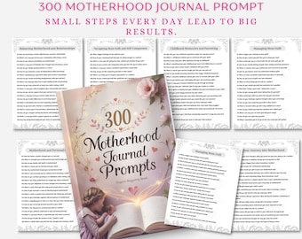 300 ideas para el diario de la maternidad / Autorreflexión, conservación de recuerdos y apoyo emocional para mamás / PDF imprimible