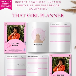 That Girl Planner | Daily Routines, Habits, Goals & Glow-Up Tracker | Aesthetic Printable PDF