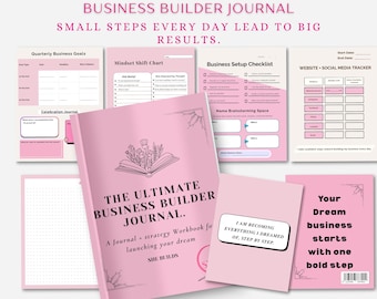 Revista de Desarrollo Empresarial para Mujeres Emprendedoras / Cuaderno de Estrategia Guiada / Planificador de Negocios Imprimible / Descarga Digital