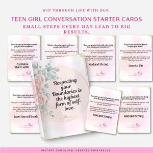 Teen Girl Conversation Starter Cards, 101 Empowering Prompts for Self-Discovery & Confidence Digital Download