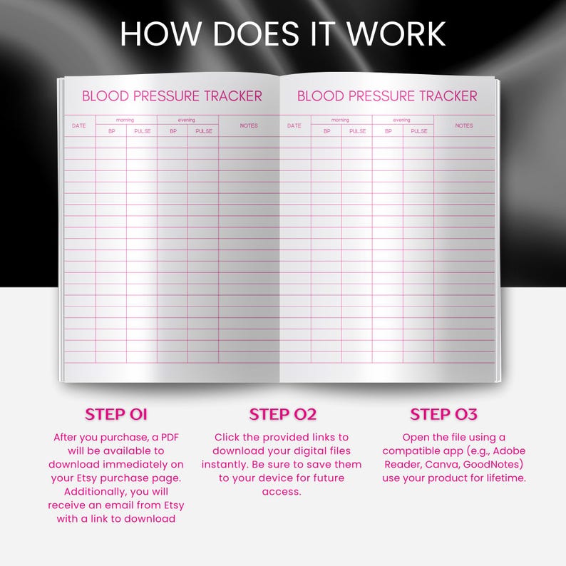 Blood Pressure Tracker Printable | Digital Blood Pressure Log | Health ...