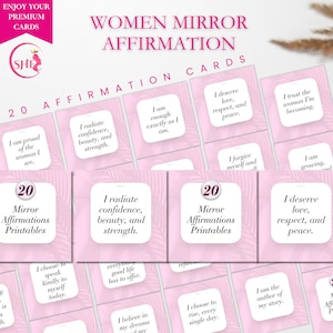 20 affermazioni allo specchio per le donne / Biglietti stampabili per l'amor proprio / Empowerment per mamme single / Promemoria digitali quotidiani per la fiducia in se stessi