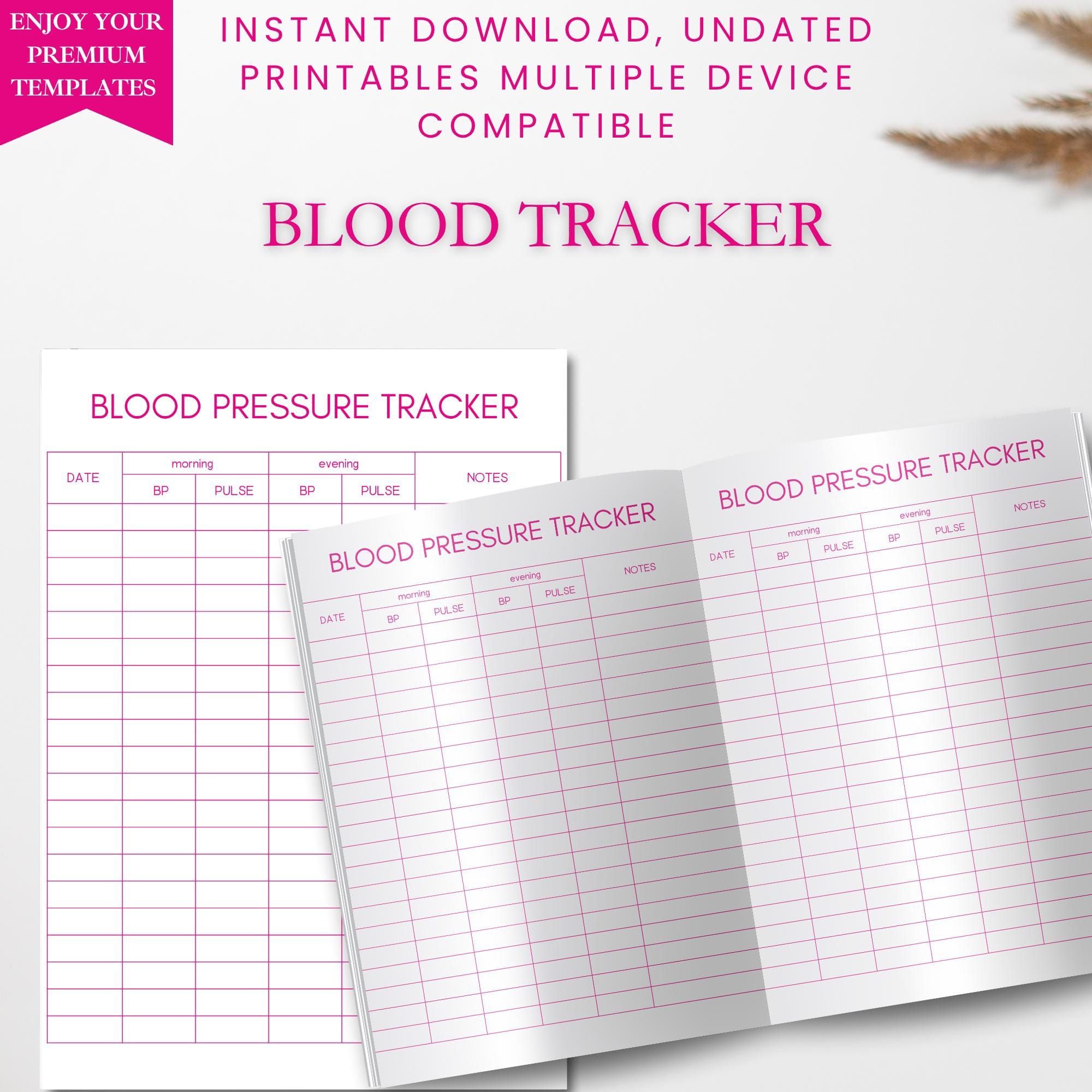 Blood Pressure Tracker Printable | Digital Blood Pressure Log | Health ...