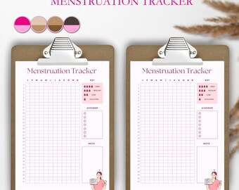Menstruation Tracker Printable PDF, Digital Period Tracker for Women, Cycle & Mood Log, Instant Download, Reusable Monthly Planner